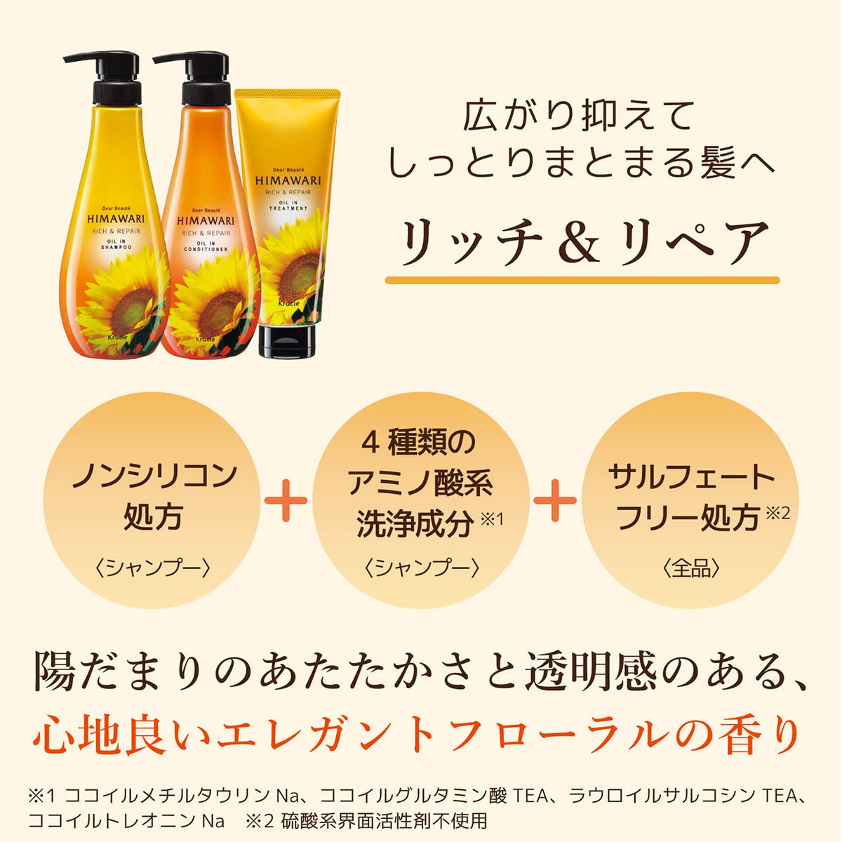 Dear Beaute Himawari Oil In Shampoo Rich and Repair Refill 360 mL