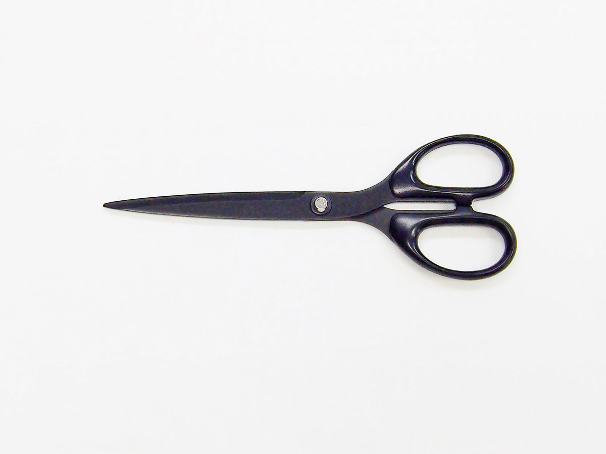 Nikken Fluorine-Coated Office Scissors NS-1300, Non-Stick Stainless Steel Blades, 180 mm, Matte Black