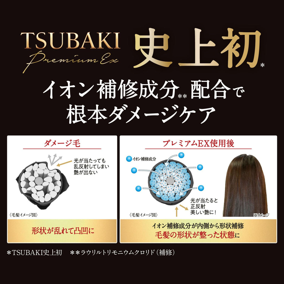 Shiseido Tsubaki Premium EX Intensive Repair Shampoo Refill, Ion Damage Care, 330 mL