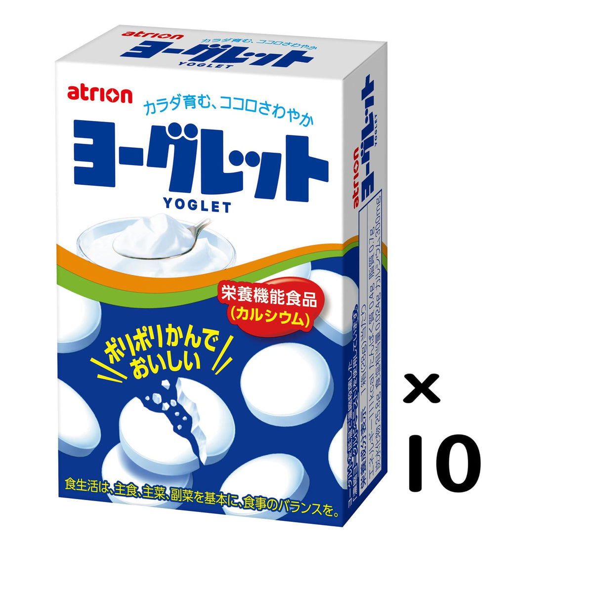 Atrion Yoglet Yogurt Tablets with Calcium, 18 Tablets x 10 Boxes