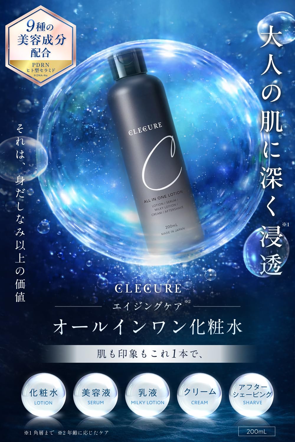 All-In-One Lotion For Men And Women, Lotion Serum Milky Lotion Cream And Aftershave in One, Floral Musk Scent, 200 mL