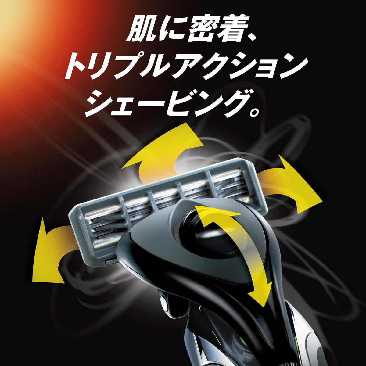 Feather Samurai Edge Razor for Men, Triple-Action Swivel Head Holder with 3 Cartridges (One Fitted), Ceramic-Coated Stainless Blades
