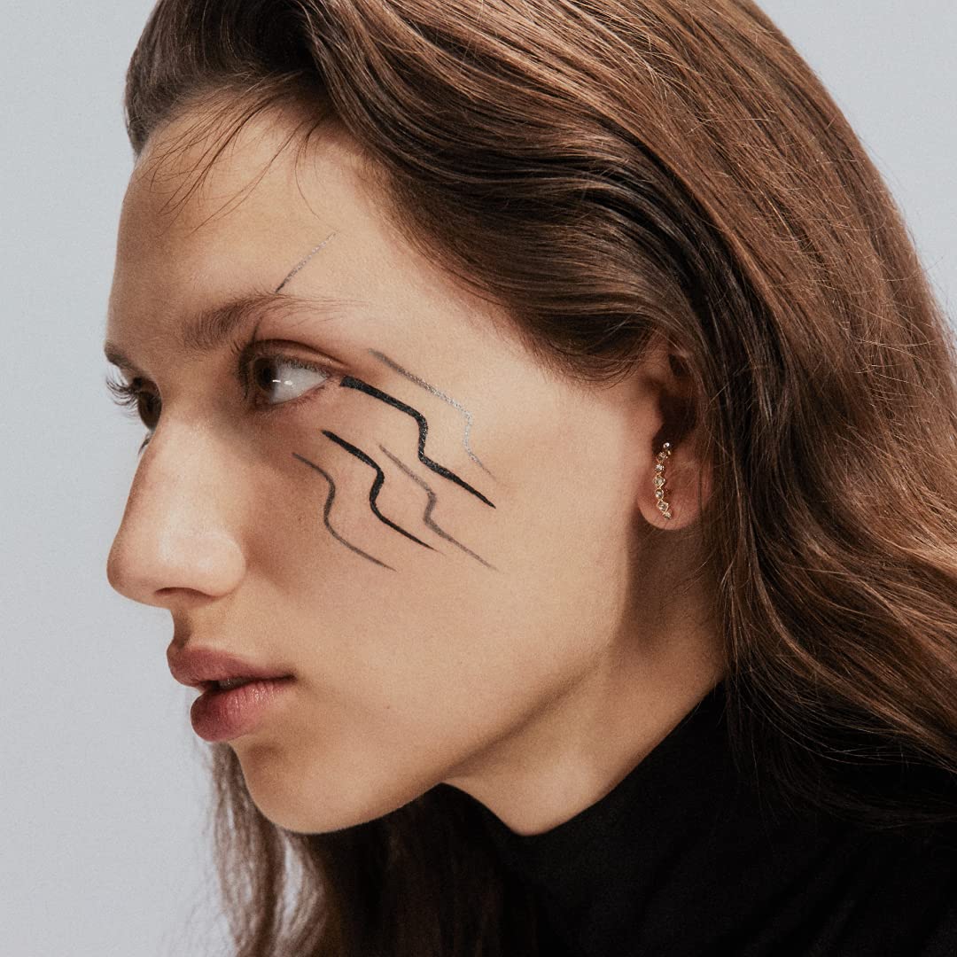 UZU BY FLOWFUSHI Eye Opening Liner Pitch Black, Hot-Water Removable Liquid Eyeliner, Low Irritation, 0.55 mL