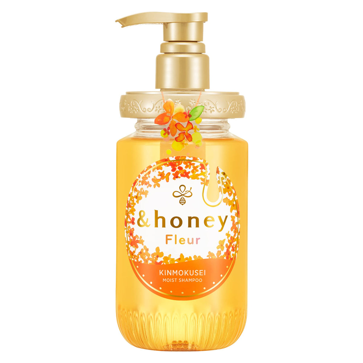 &honey Fleur Kinmokusei Moist Shampoo 1.0, 450 ml, Kinmokusei and Mimosa Honey Scent