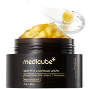 medicube Deep Vita C Capsule Cream, Vitamin Water 50% and Niacinamide 5% Glow Cream, 55 g