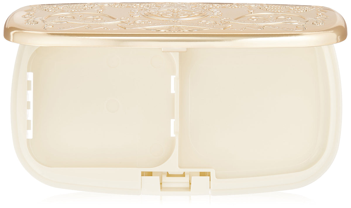 MAJOLICA MAJORCA Skin Remaker Case II, Empty Foundation Compact Case with Mirror for Skin Remaker Refills, Gold Embossed Design, Made in Japan