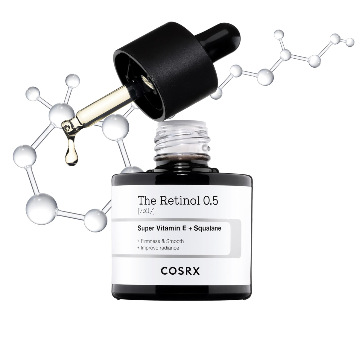 COSRX The Retinol 0.5 Oil, Pure Retinol Night Oil with Vitamin E and Squalane for Intermediate Retinol Routines, 20 mL