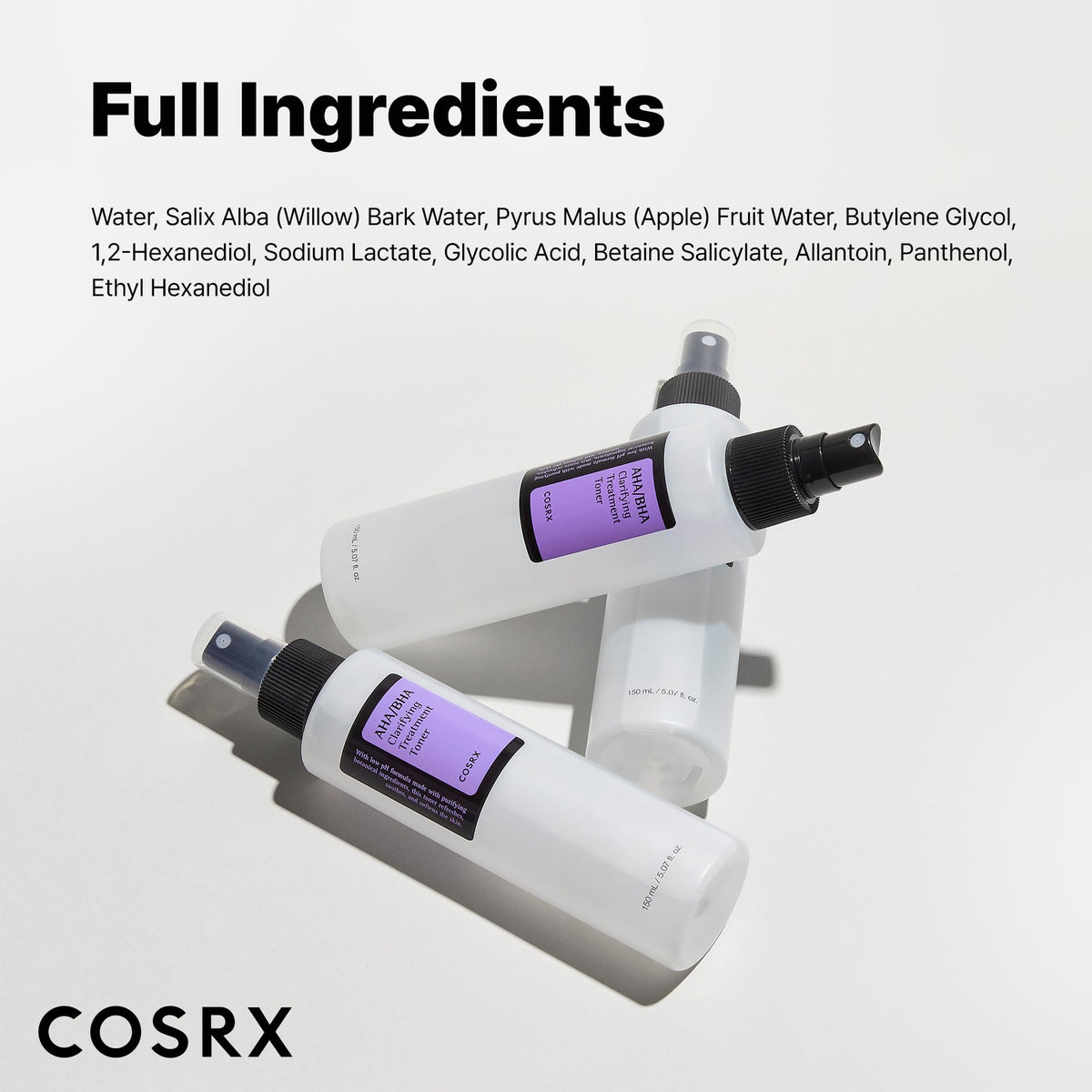 COSRX AHA/BHA Clarifying Treatment Toner, Gentle Renewing Mist Toner with Glycolic Acid and Betaine Salicylate, 150 mL