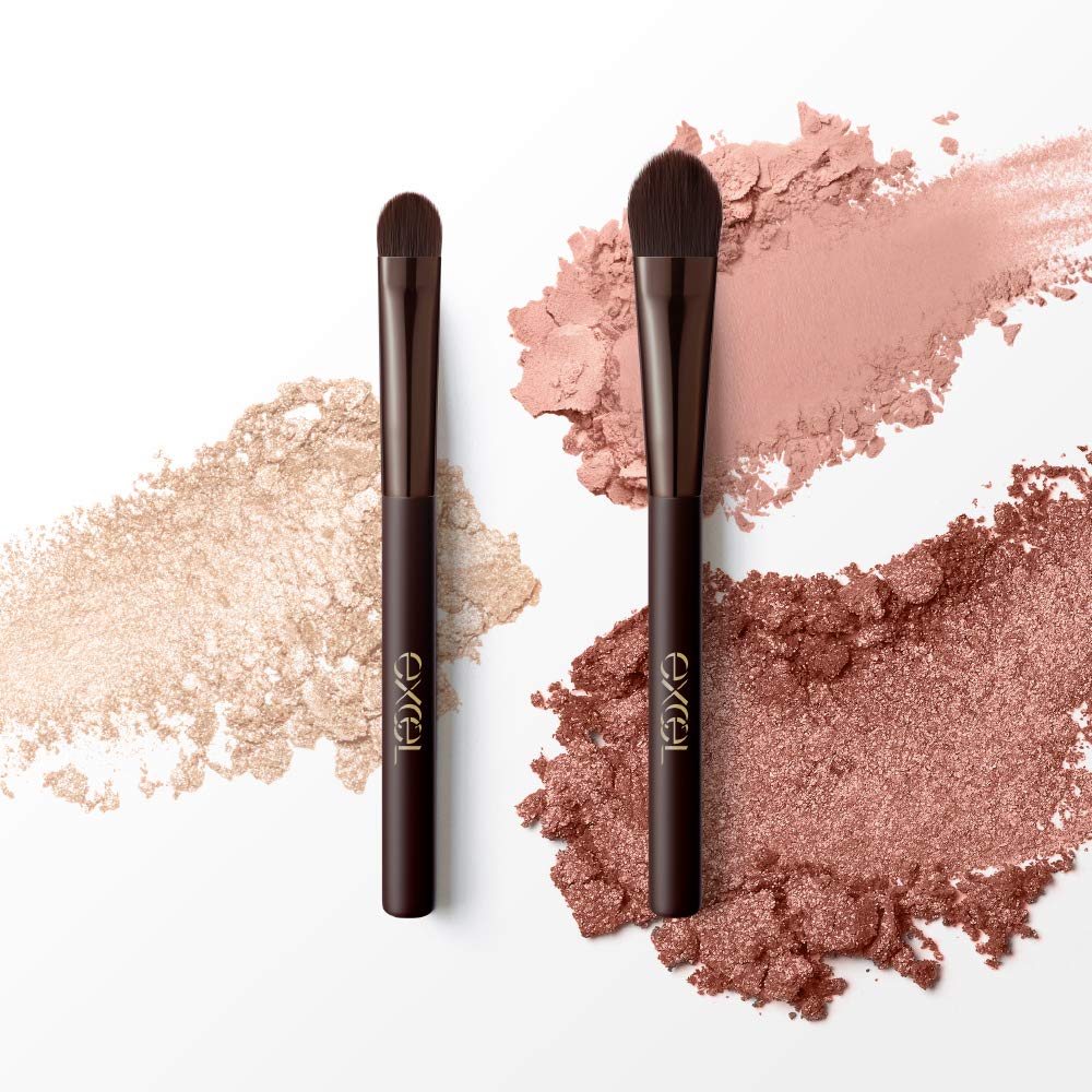 Excel Eye Shadow Brush S Type, Dense Round Eyeshadow Brush with Soft Synthetic Fibre Bristles for Pinpoint Shading and Smudging, with Brush Case, Made in China