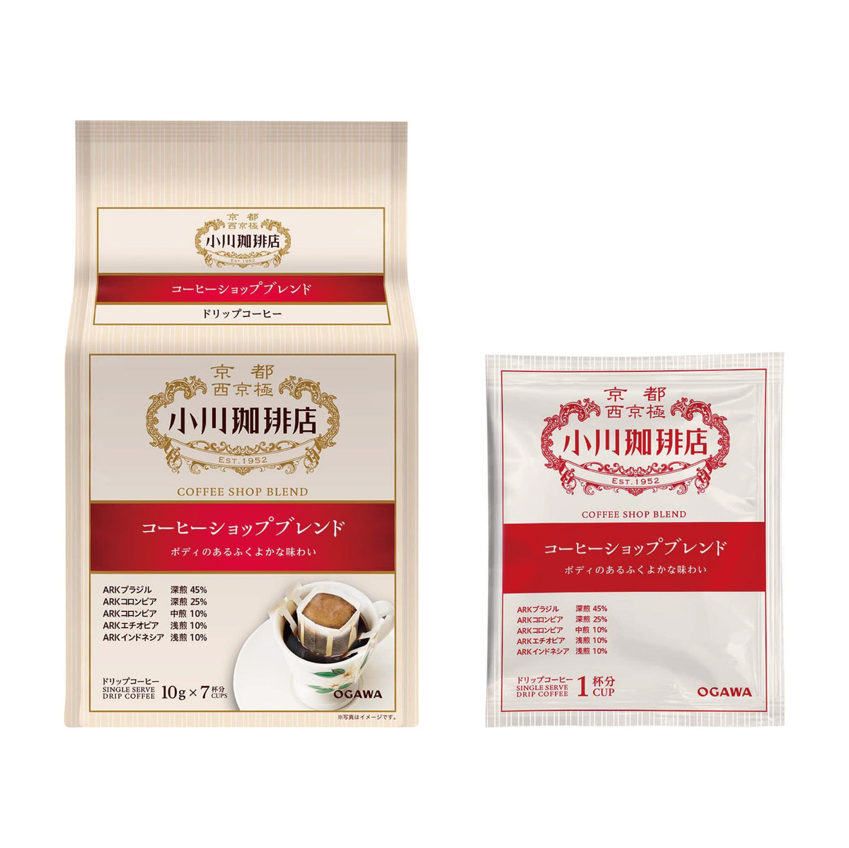 Ogawa Coffee Shop Blend Drip Coffee, 10 g x 7 Cups