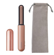 Koizumi Fringe Iron Plus KHR-AS03/P, Cordless USB-C Rechargeable Brush Iron with 140 and 180 C Settings and Detachable Battery, Pink with Heat-Resistant Pouch