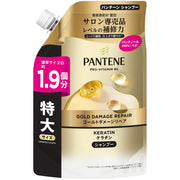 Pantene Gold Damage Repair Shampoo Refill, 500 g Extra-Large Pouch with Keratin and Panthenol Increased to 200 Percent, Pink Grapefruit, Pink Peony and Amber Scent