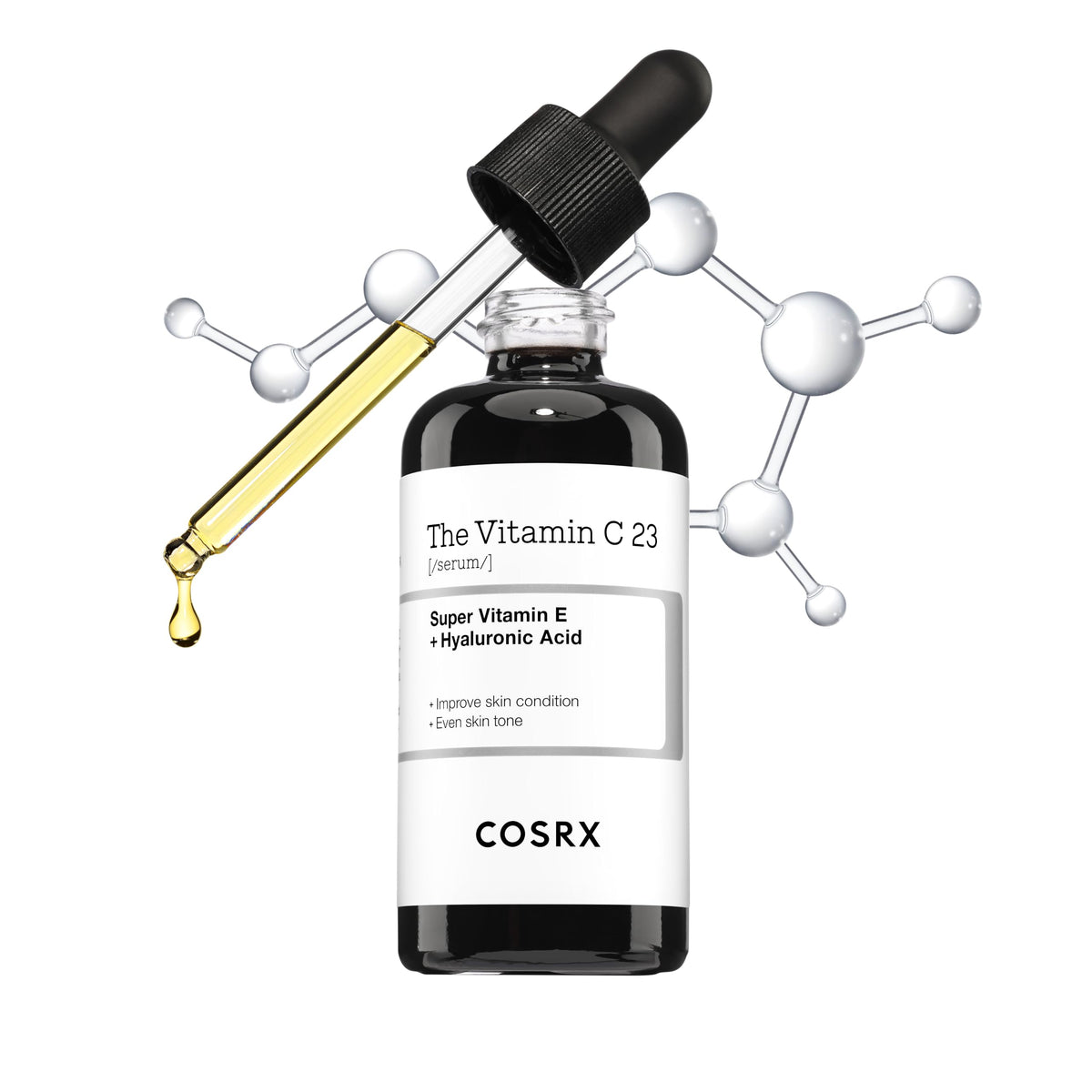 COSRX The Vitamin C 23 Serum, Pure Vitamin C Dropper Serum with Vitamin E and Hyaluronic Acid for Even-Looking Skin Tone, 20 mL