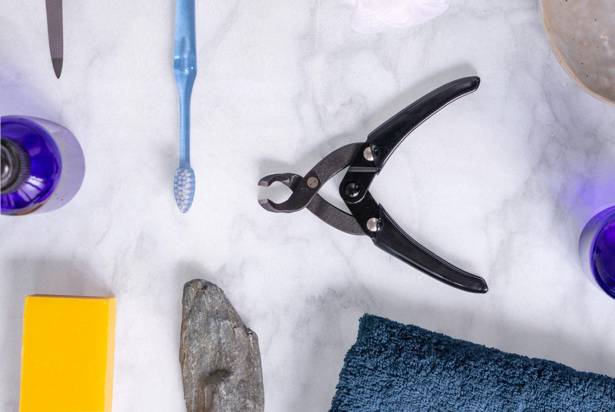 Lever-Action Nail Nipper for Thick Nails and Ingrown Nails, High-Carbon Steel S58C, Ergonomic Japanese Design with a Mini Nail File, Made in Japan