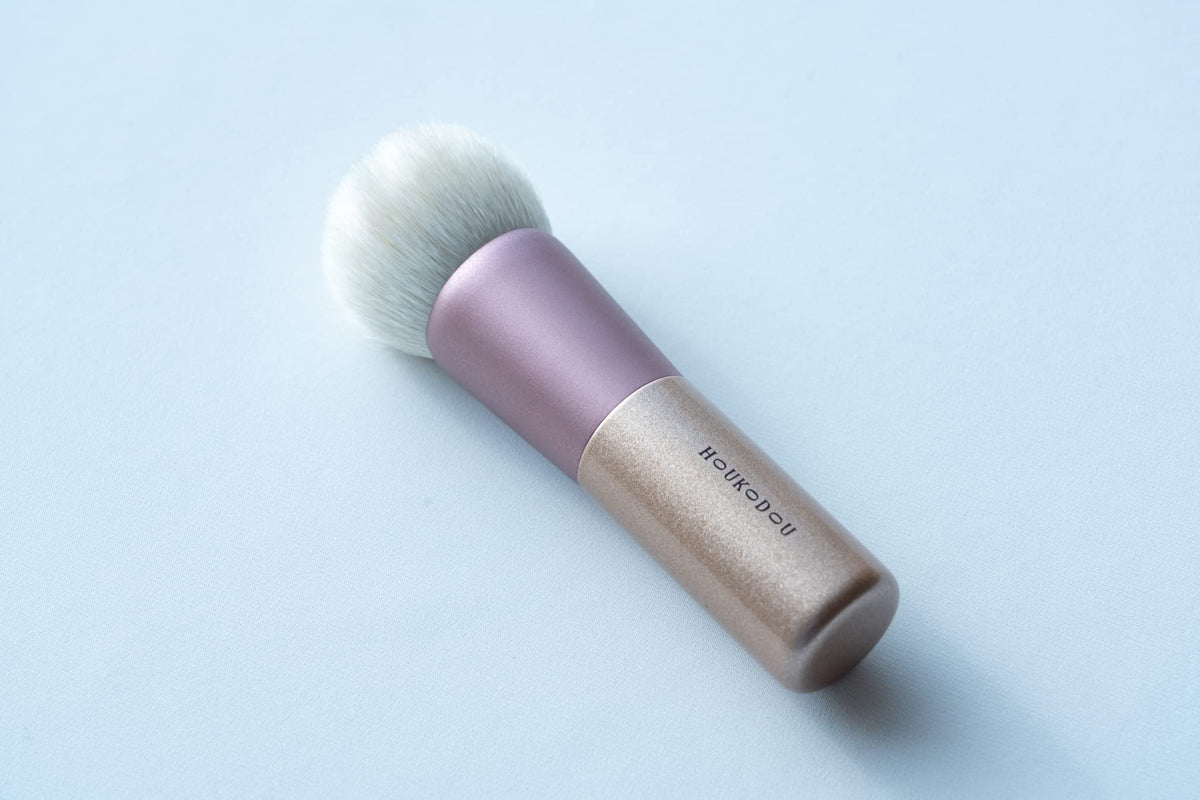 Houkodou BZ-1 Round Foundation Brush, Goat Hair Makeup Brush for Liquid and Powder Foundation