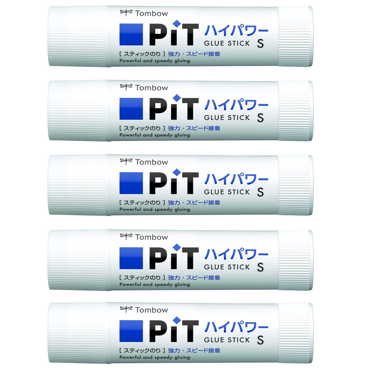 Tombow PiT Hi-Power Glue Stick S 10 g, Strong Fast-Bonding Stick Glue for Paper, Craft Paper and Envelopes, 20 x 87 mm and 20 g per Stick, White or Black Body, 5 or 10 Sticks