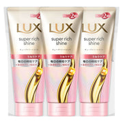LUX Super Rich Shine Straight Beauty Rinse-Out Tube Hair Mask, Frizz Care Treatment for Humidity-Wavy Hair, Juicy Fruit and Floral Scent, 300 g x 3
