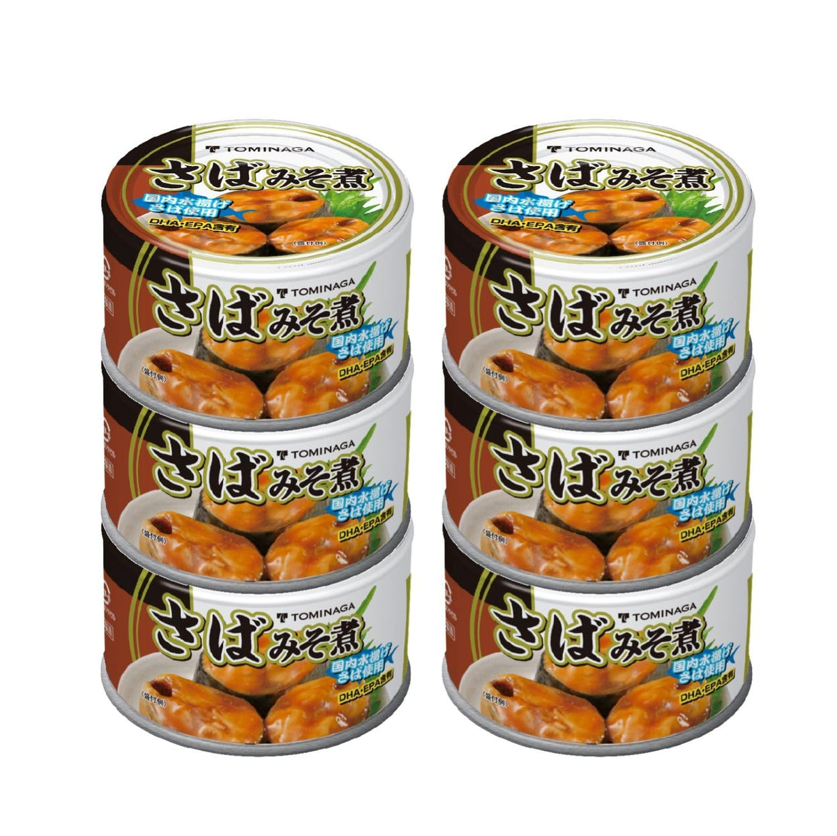 Tominaga Domestic Mackerel in Miso Sauce Cans, 150 g x 6 Cans