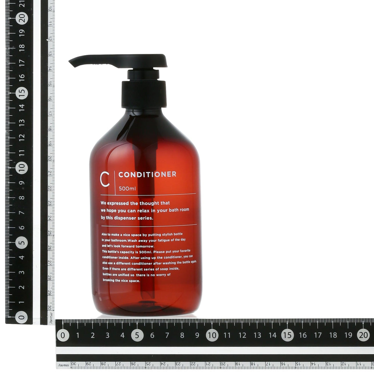 Francfranc Dispenser Set, Brown Amber 500 mL Pump Bottles for Shampoo, Conditioner and Body Soap, Set of 3 with Box