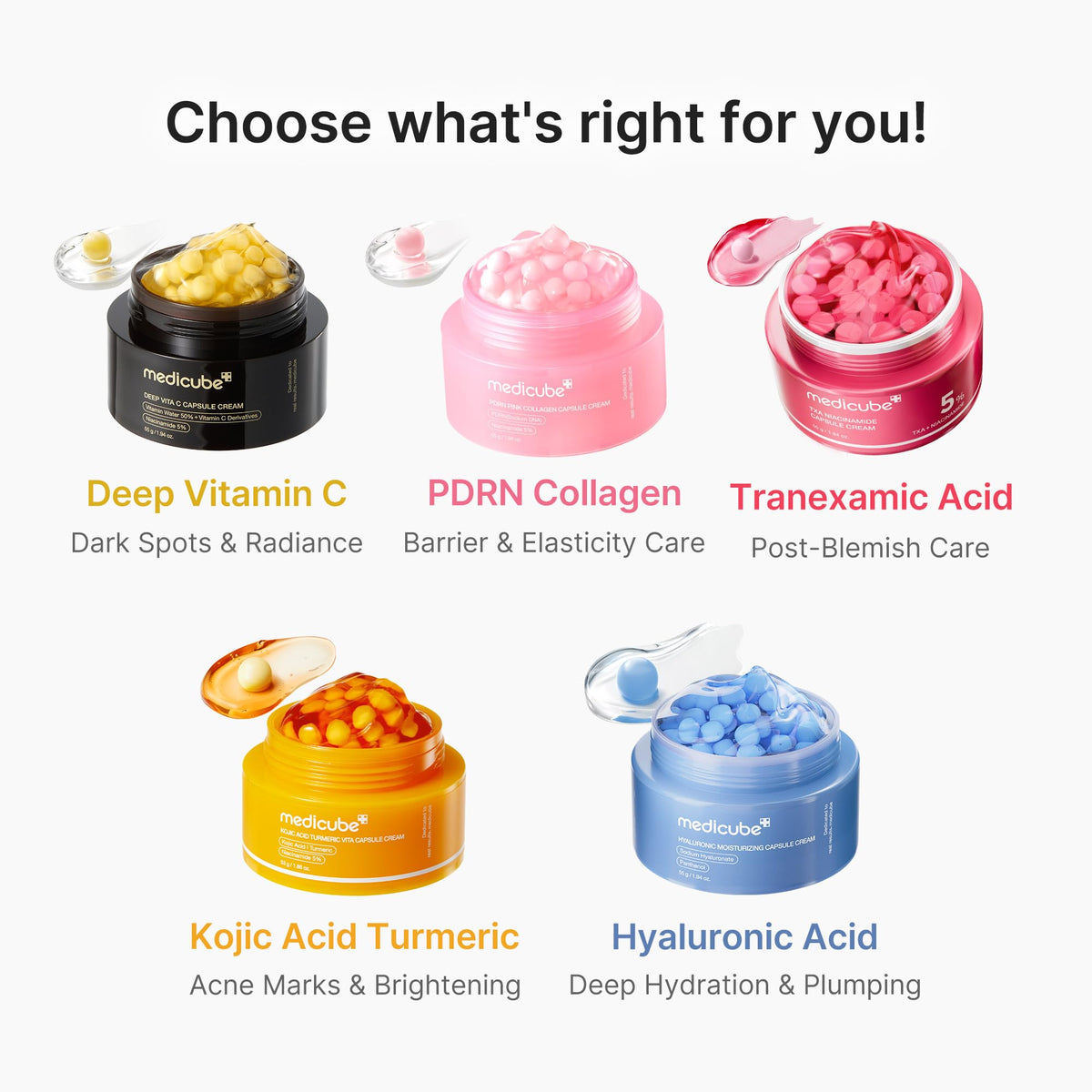medicube Deep Vita C Capsule Cream, Vitamin Water 50% and Niacinamide 5% Glow Cream, 55 g