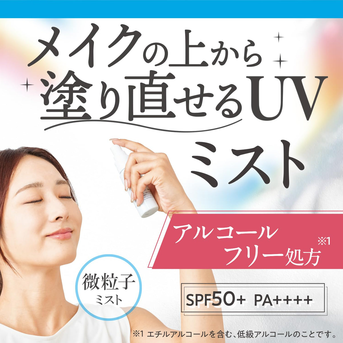 Privacy UV Mist SPF50+ PA++++ Non-Gas Fine Transparent Mist for Reapplying over Makeup, 40 mL
