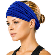 Elastic Bandana Headband for Women and Men, Wide Stretch Head Wrap in 15 Colors and Prints, One Size