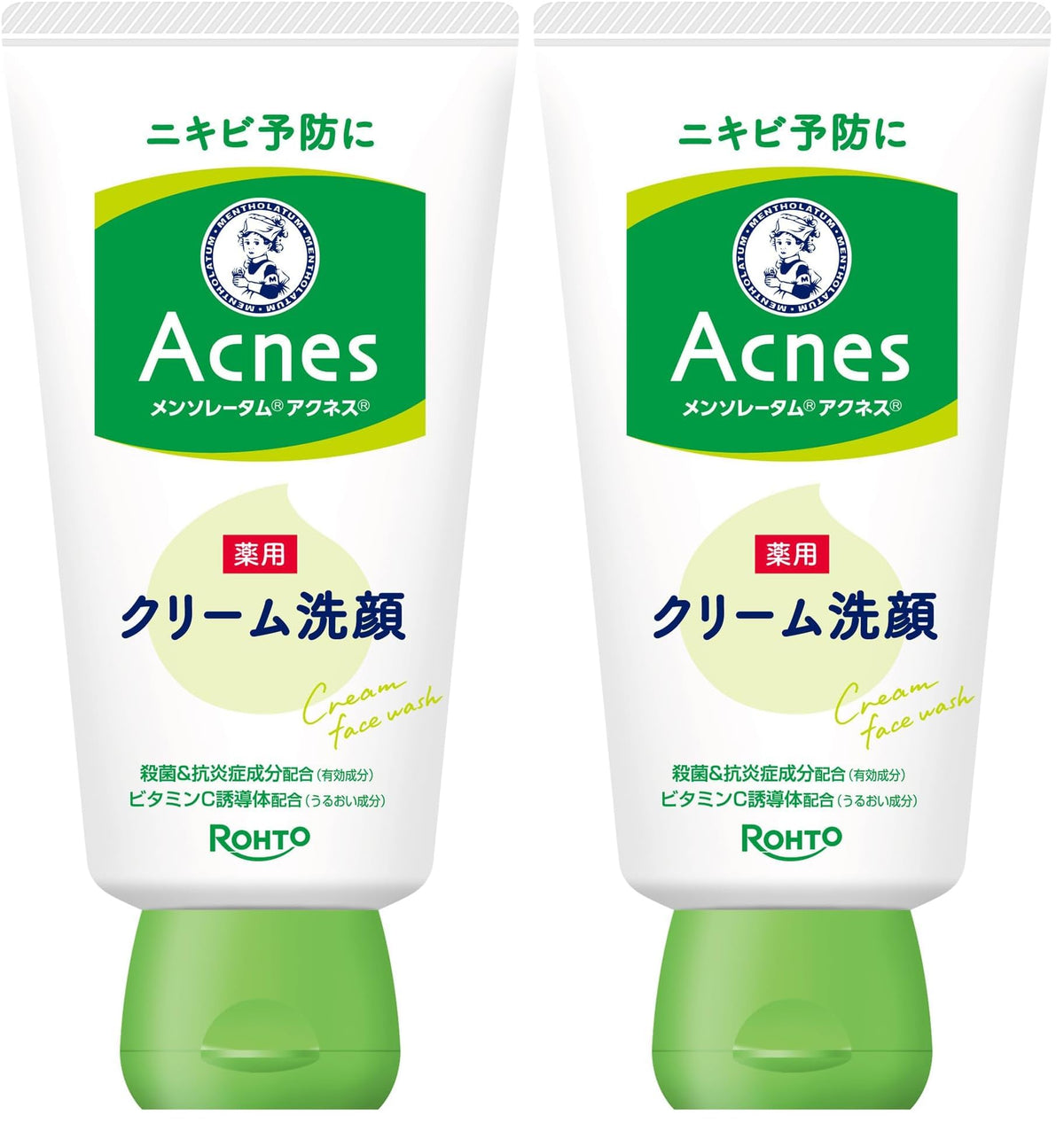 ROHTO Acnes Medicated Cream Face Wash 130g Tube