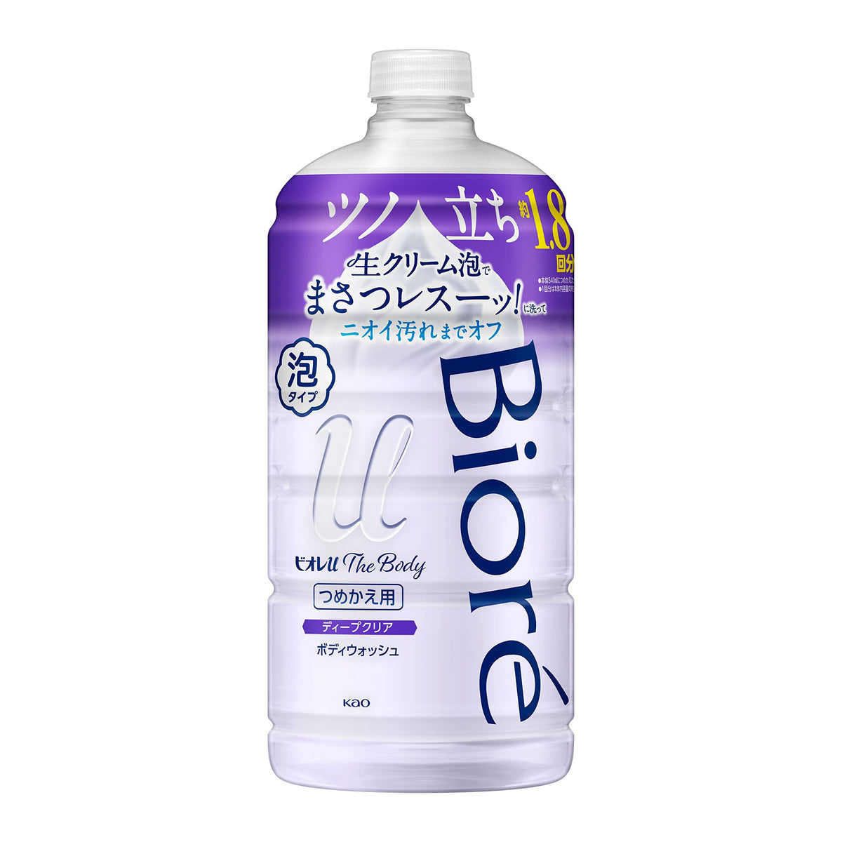 Bioré u The Body Foaming Body Wash Refill, Deep Clear, Weakly Acidic, Herbal Fresh Scent, 780 mL