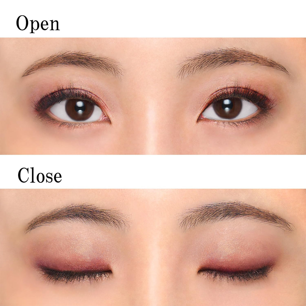 Twin Color Eyeshadow, Shade 75 Pink Brown, Two-Color Powder Eyeshadow Compact with an Applicator, Fragrance-Free, Made in Japan