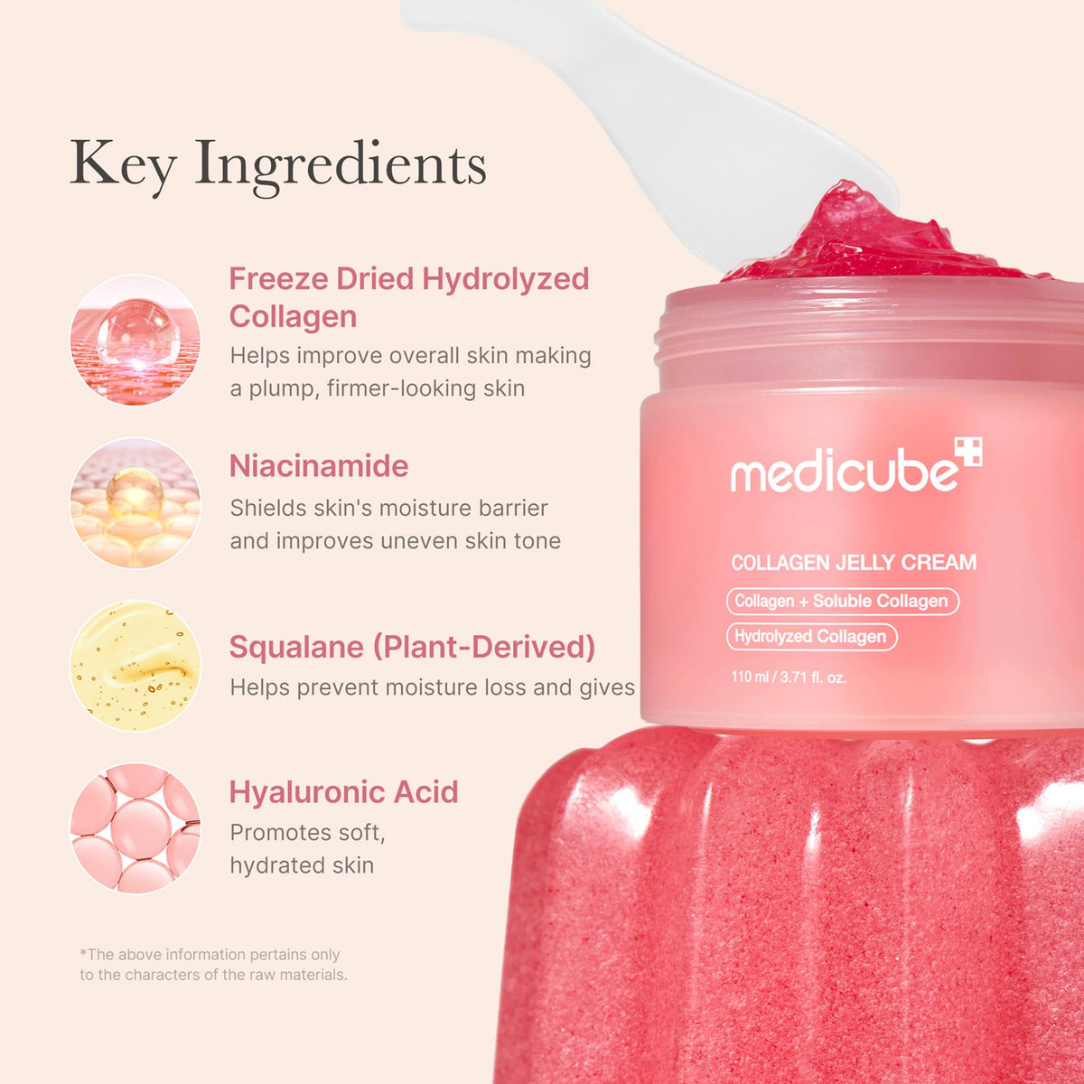 medicube Collagen Jelly Cream, Hydrating Gel Cream with Hydrolyzed Collagen, Niacinamide and Plant-Derived Squalane, 110 mL
