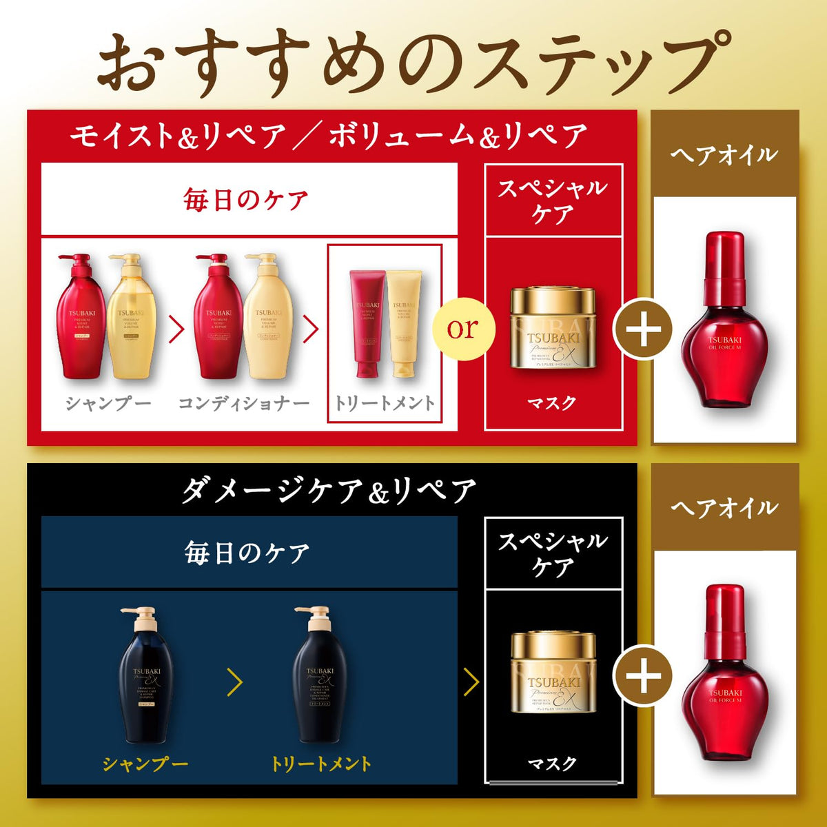 TSUBAKI Oil Force M Hair Oil — Shine and Heat Protection