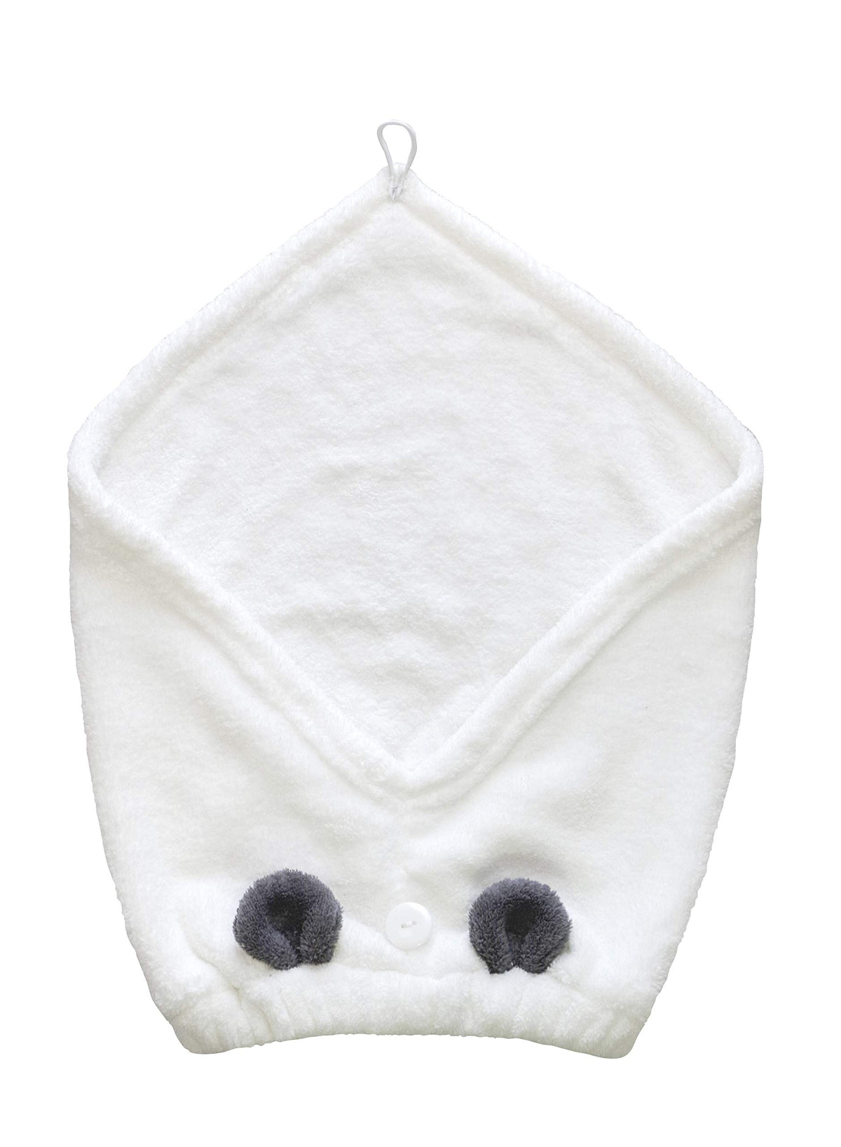CB Japan Carari Microfibre Hair Turban, Animal Ear Hair Towel Cap for Head Sizes 44 to 68 cm, Panda, Cat, Dog, Polar Bear, Koala or Rabbit