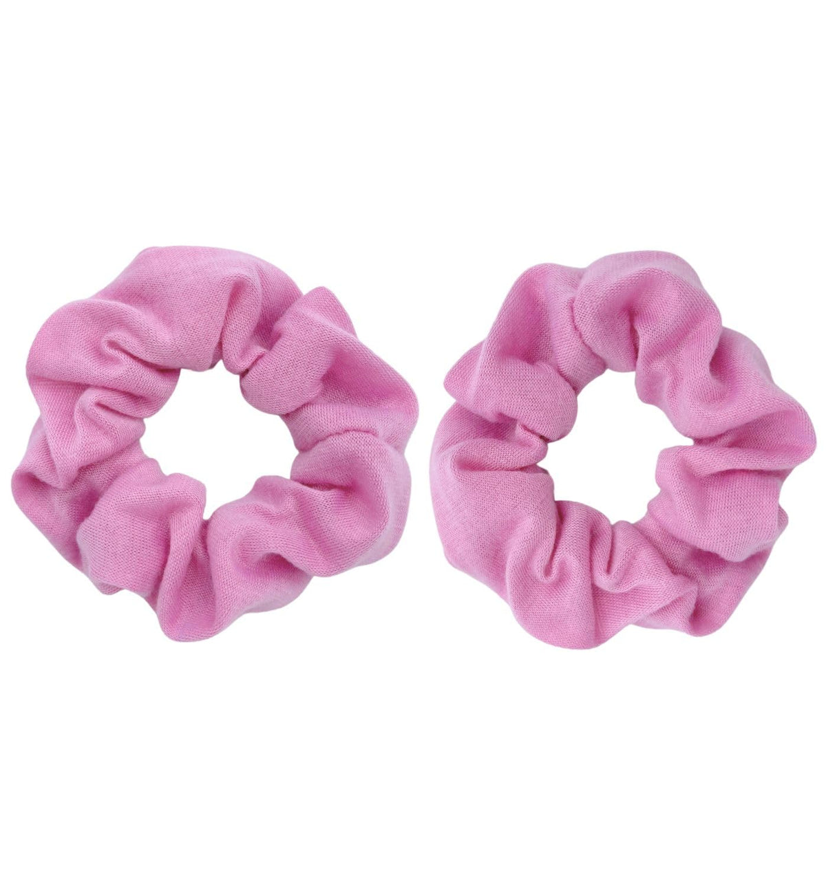 Soft Cotton Scrunchies, Pack of 2, for Women and Girls, Gentle Hair Ties for Thick Hair, Ponytails and Buns, 9.5 cm, Twelve Colors