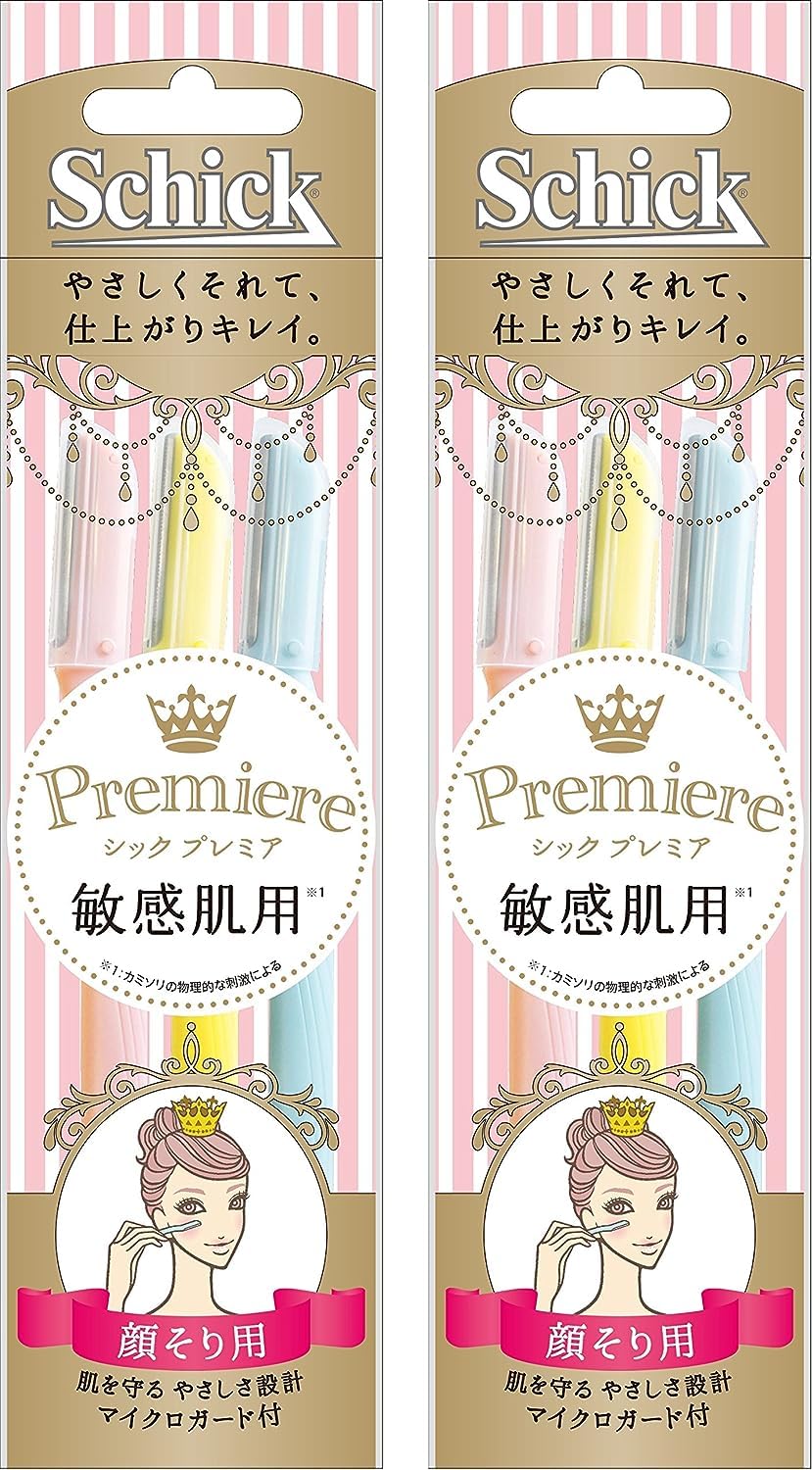 Schick Premiere Sensitive Skin L Dispo Face Razors with Micro Guard, Disposable Razors for Women, 3 Razors x 2 Packs