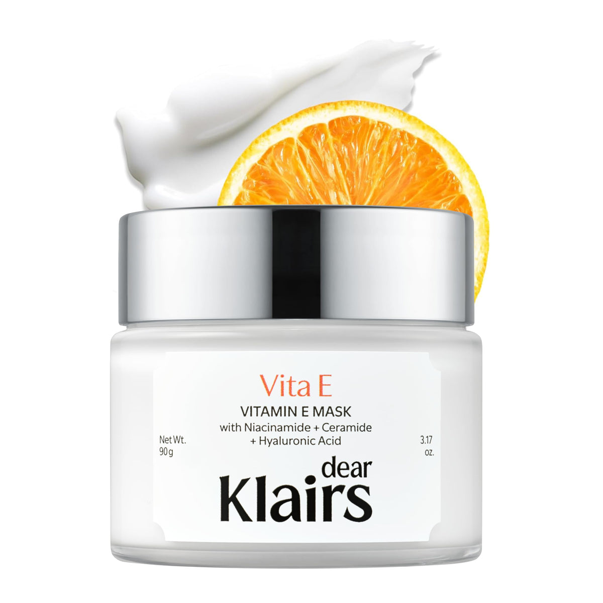 Klairs Freshly Juiced Vitamin E Mask, Fragrance-Free Vitamin E Moisturising Cream and Sleeping Mask with Niacinamide, 90 g