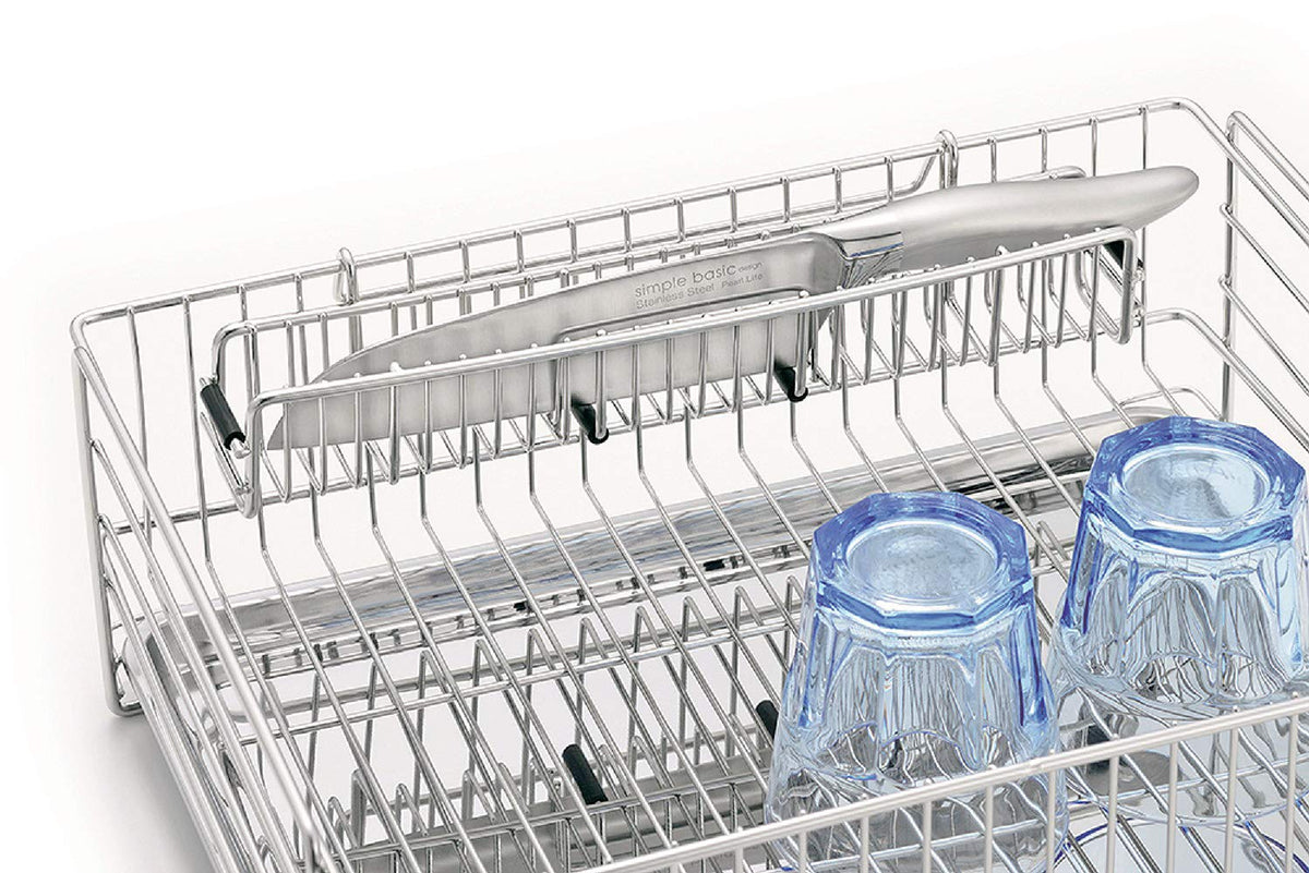 Pearl Metal At Aqua Stainless Knife Rest HB-3944, Wire Rest with Vinyl Covers That Hooks on a Dish Rack, 27.5 x 6 x 5.5 cm, 0.2 kg