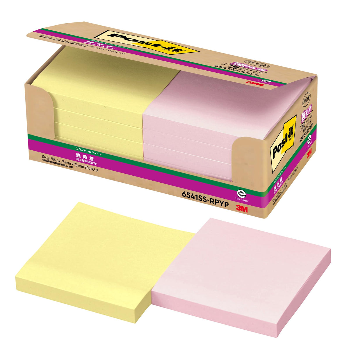 3M Post-it Strong Adhesive Sticky Notes 75 x 75 mm, 90 Sheets per Pad, Neon or Pastel Colours, Packs of 5, 6, 10, 20 or 40 Pads