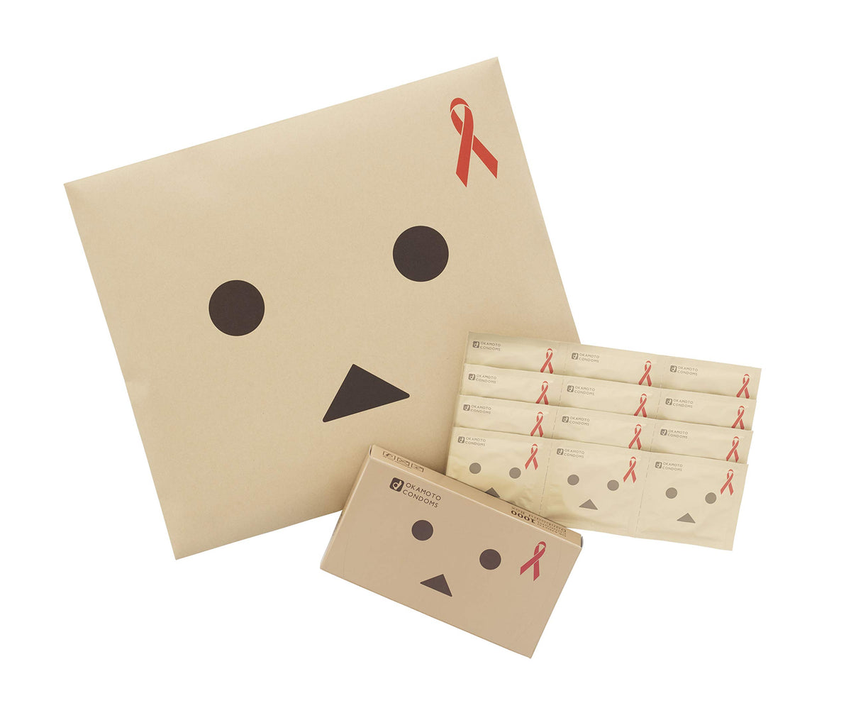 Okamoto Condoms Danbo Version, 48 Lubricated Condoms in 4 Packs of 12 in a Danbo Envelope