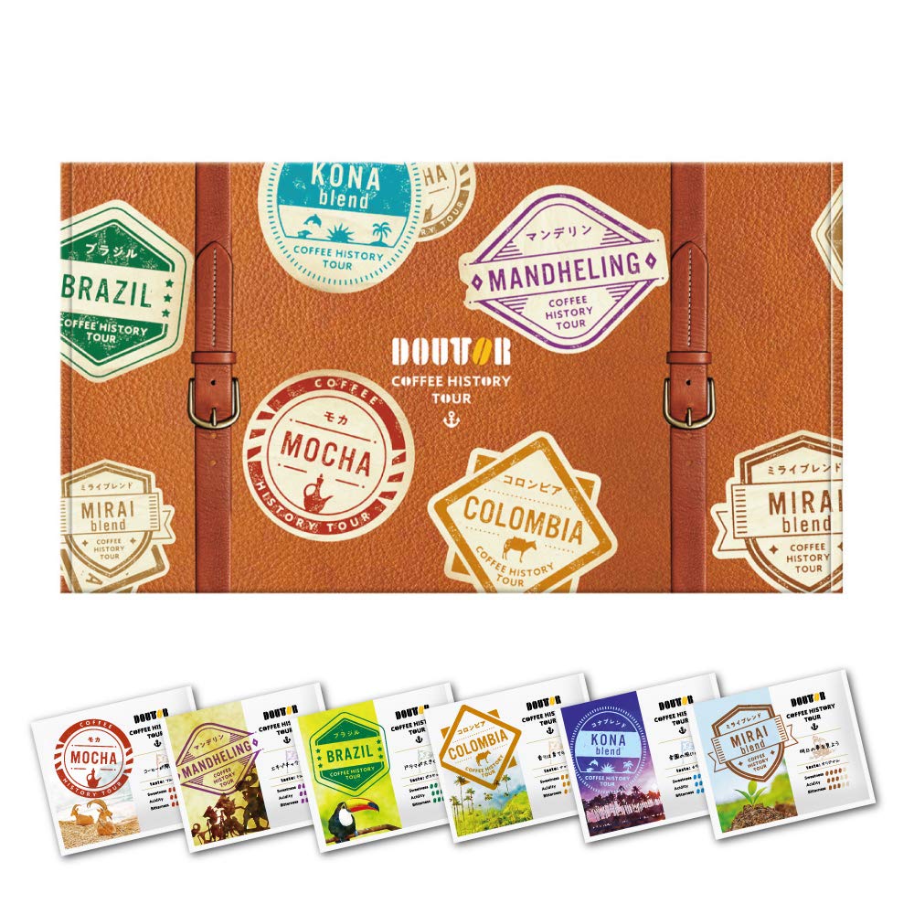Doutor Coffee History Tour Drip Coffee Gift Box, 6 Blends x 4 Bags
