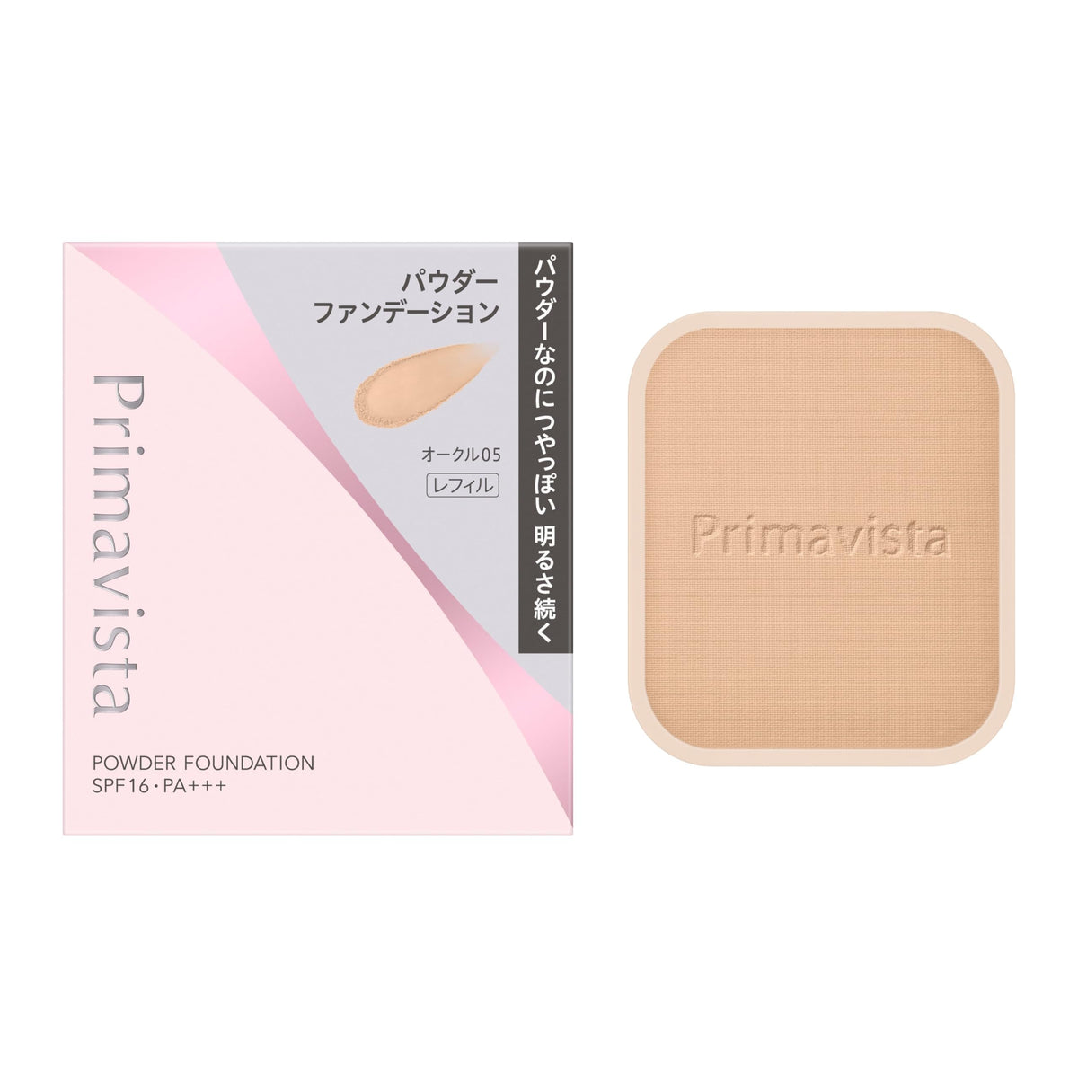 Primavista Bright Charge Powder Foundation Refill SPF16 PA+++ with Sponge, Seven Shades, Pore and Colour-Unevenness Cover Pressed Powder, Made in Japan