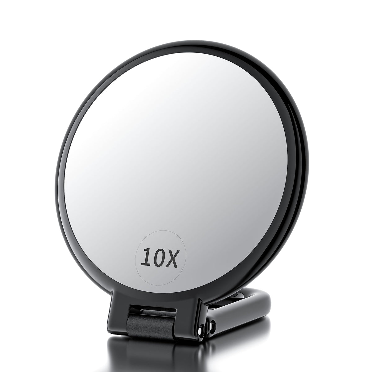 Beautifive Folding Hand Mirror, 1X and 20X or 10X Magnifying Mirror with Stand, 13.7 cm Round Double-Sided Compact Mirror