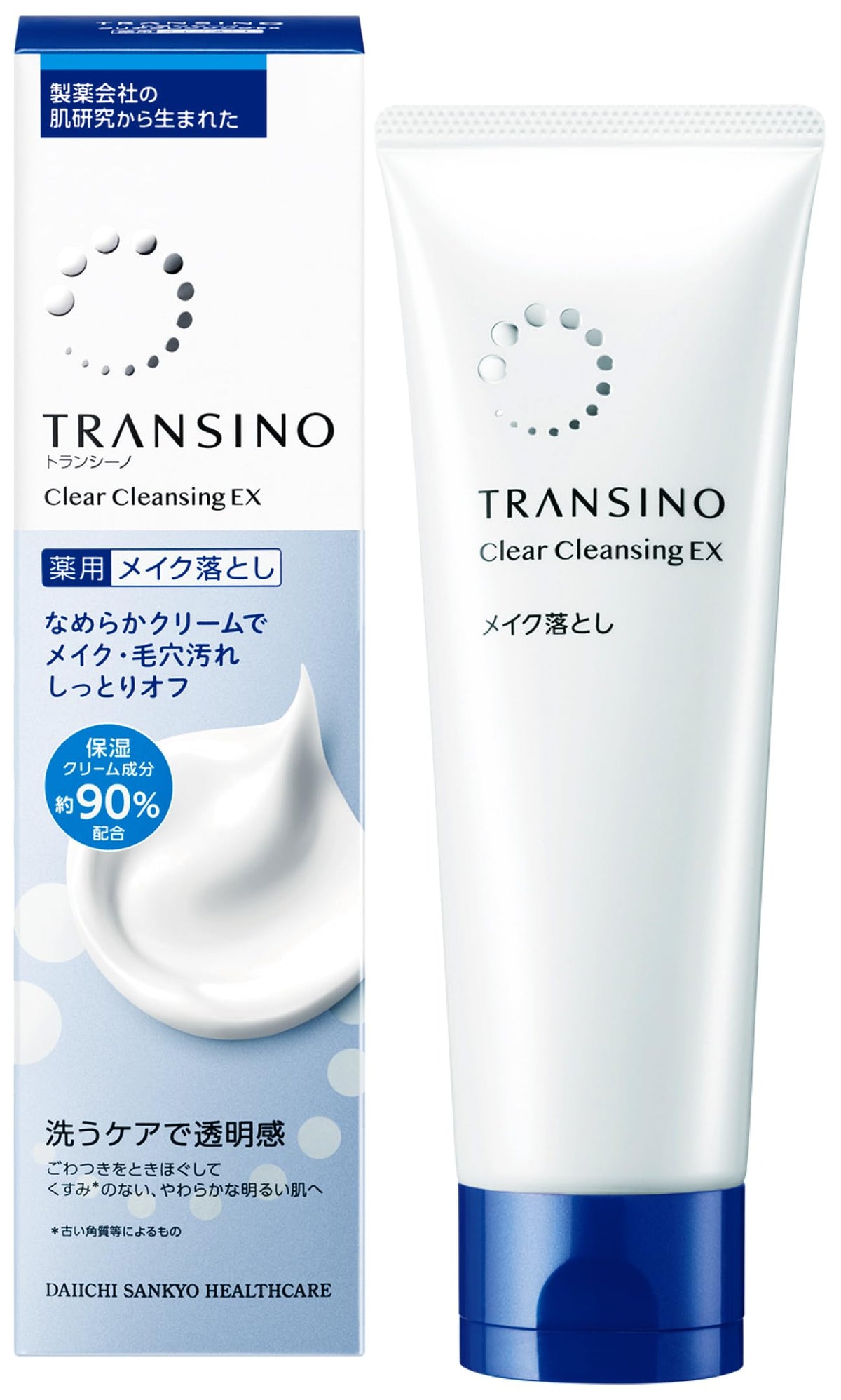 Transino Medicated Clear Cleansing EX Cream Makeup Remover with Vitamin C Derivative, Fragrance-Free and Colorant-Free, Eyelash Extension Safe, 110 g