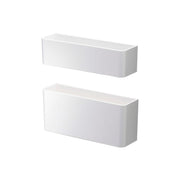 Yamazaki Smart Magnetic Umbrella Stand with Two Holders, Two-Part Magnetic Stand That Holds 4 Long and 4 Folding Umbrellas on a Steel Door, Set the Holders to the Umbrella Length, Holds 2 kg, 18.8 x 5 x 5 cm and 18.5 x 5 x 8 cm and 300 g, White or Black