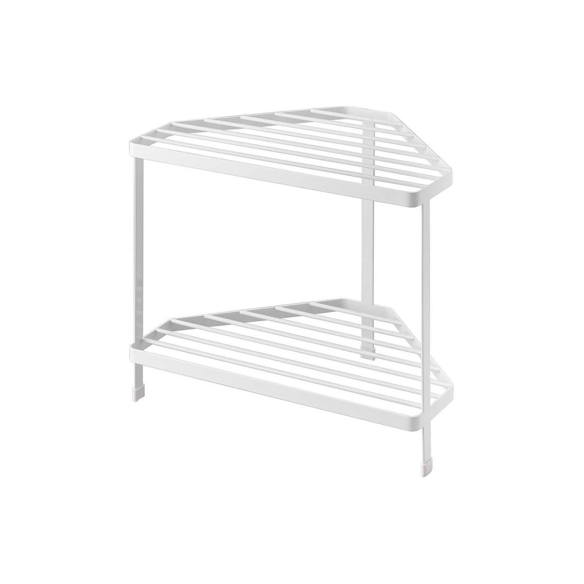 Yamazaki Tower Kitchen Corner Rack, Two-Tier Steel Wire Corner Rack for Pans and Seasonings Beside the Hob, 2.5 kg per Shelf, 34 x 22.5 x 29 cm and 1100 g, White or Black