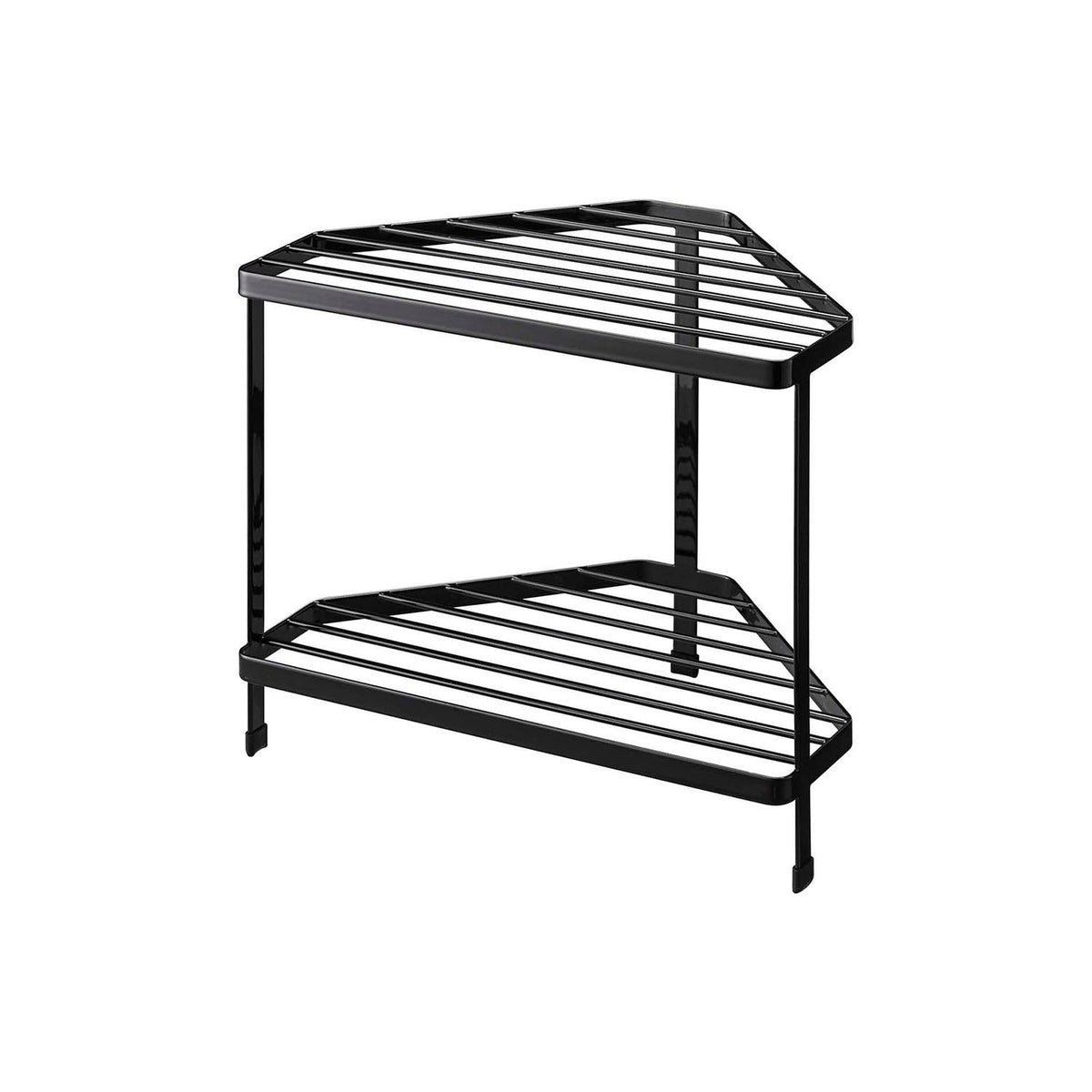 Yamazaki Tower Kitchen Corner Rack, Two-Tier Steel Wire Corner Rack for Pans and Seasonings Beside the Hob, 2.5 kg per Shelf, 34 x 22.5 x 29 cm and 1100 g, White or Black