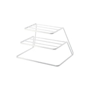 Yamazaki Tower Three-Tier Dish Storage Stand, Three-Tier Steel Stand That Splits Plates of 15 to 26 cm Into Three Levels, Holds 6 to 8 Per Tier, 1.5 kg Per Tier, 26.5 x 19.5 x 16.5 cm and 510 g, White or Black