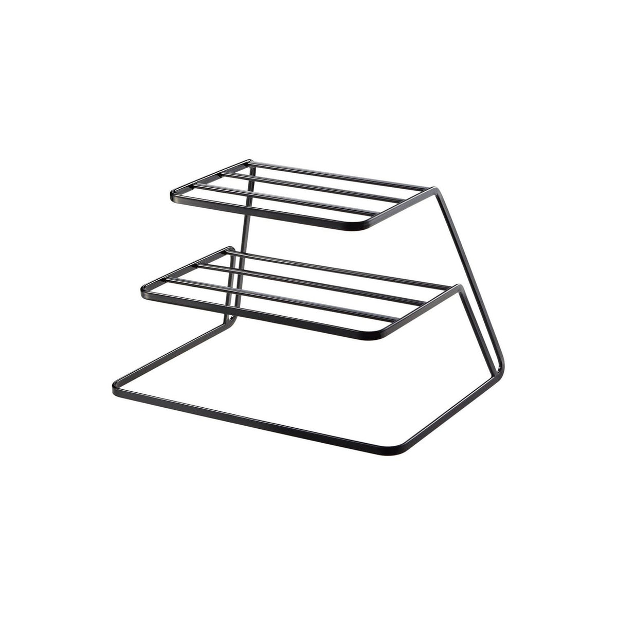 Yamazaki Tower Three-Tier Dish Storage Stand, Three-Tier Steel Stand That Splits Plates of 15 to 26 cm Into Three Levels, Holds 6 to 8 Per Tier, 1.5 kg Per Tier, 26.5 x 19.5 x 16.5 cm and 510 g, White or Black