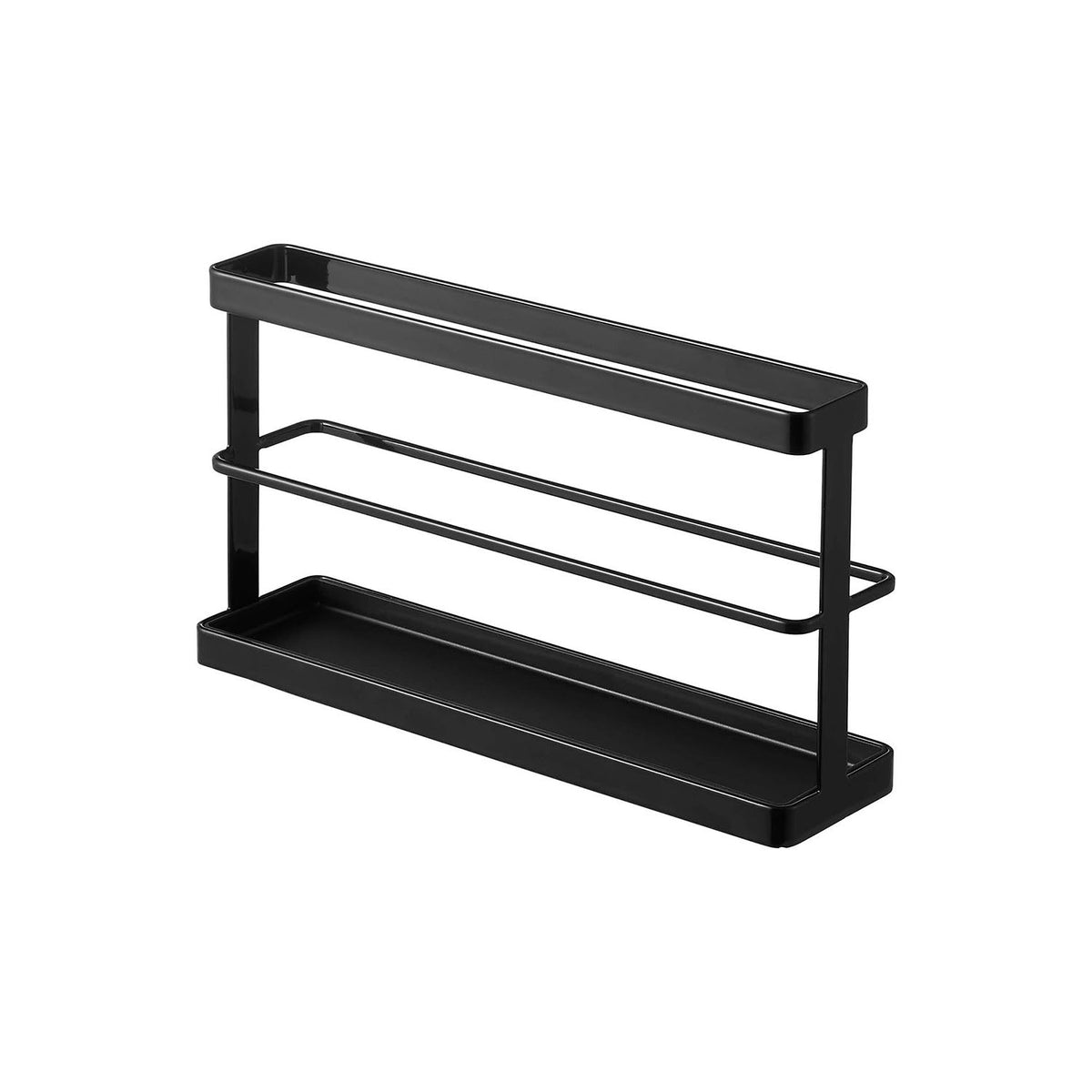 Yamazaki Tower Two-Way Balcony Slipper Rack with Tray, Slim Rack for Balcony Slippers that Sticks to a Window with Film Hooks or Stands on the Floor, 25 x 6.5 x 15 cm without the film hooks and 450 g, White or Black