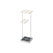 Yamazaki Tower Compact Square Umbrella Stand for Four Umbrellas, Compact Square Steel Umbrella Stand for Four Umbrellas with a Divided Top and a Drip Tray, 11 x 11 x 36 cm and 720 g, White or Black