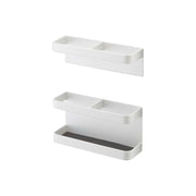 Yamazaki Tower Magnetic Umbrella Stand for Four Umbrellas, Two-Part Magnetic Umbrella Stand that Sticks to a Steel Door and Holds Four Umbrellas Off the Floor, Upper holder 16 x 5 x 5 cm; lower holder 16 x 5 x 8 cm and 540 g, White or Black